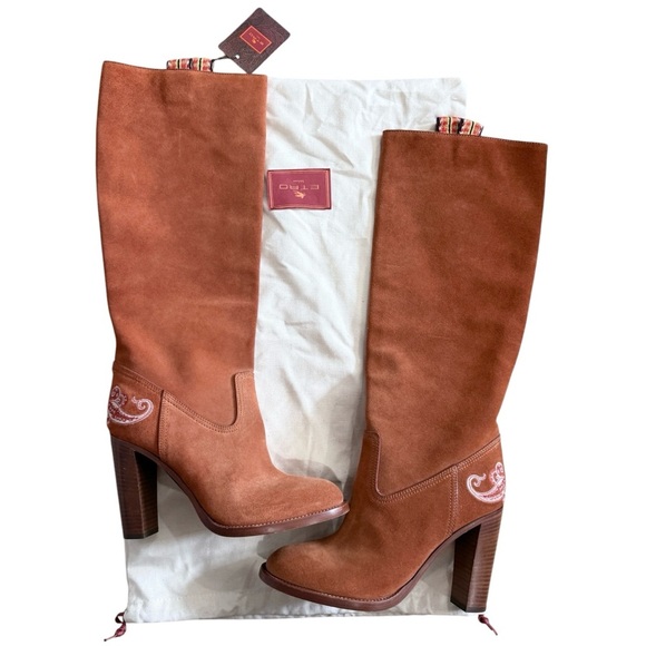 Etro Embroidered Suede Knee
Boots Brown EU 39 NEW - Picture 5 of 5